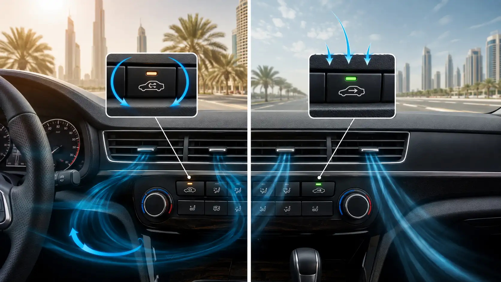 Air Recirculation vs. Fresh Air Mode